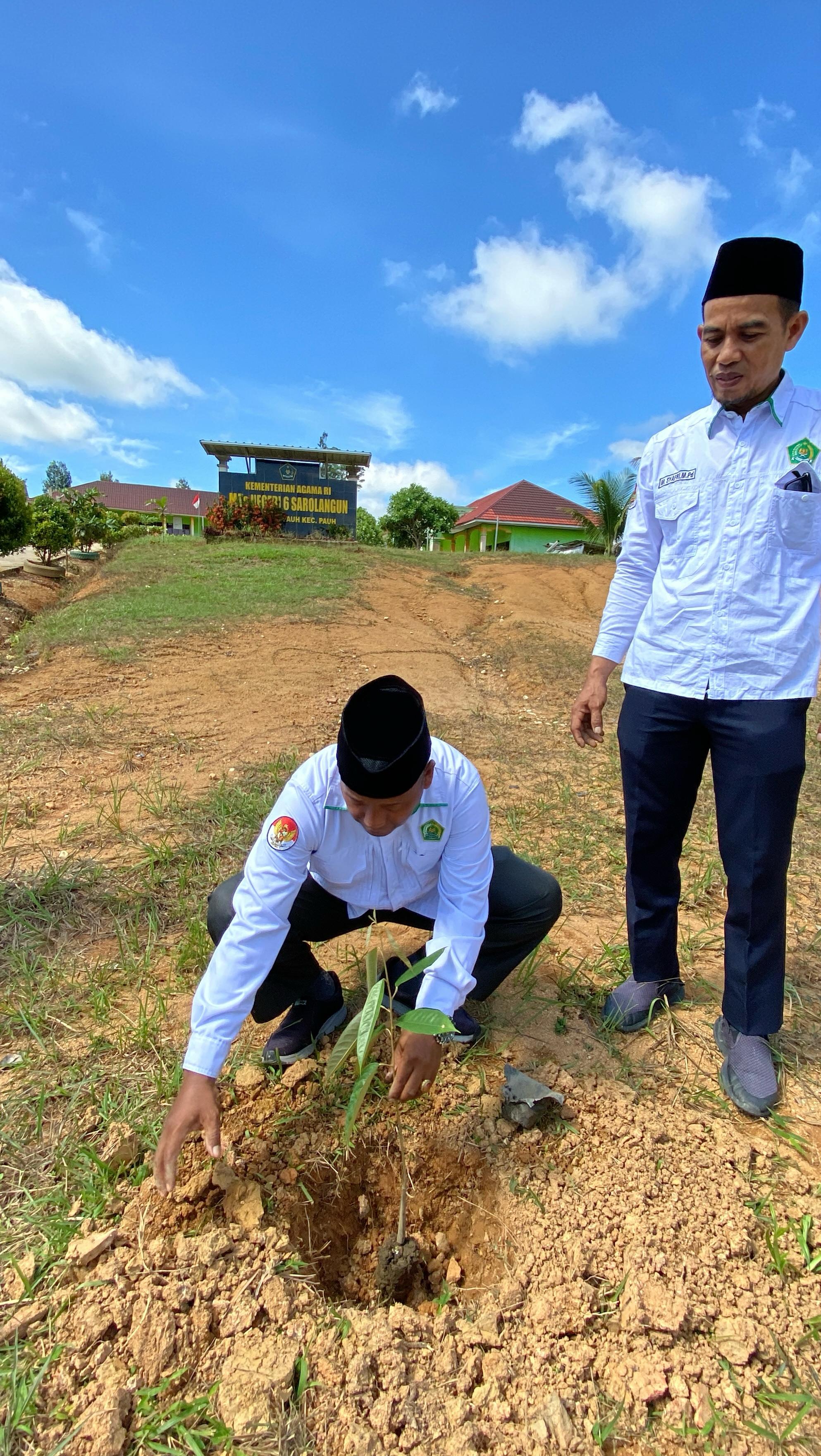 MTSN 6 Sarolangun Berperan Aktif dalam Gerakan Penanaman 1 Juta Pohon Matoa